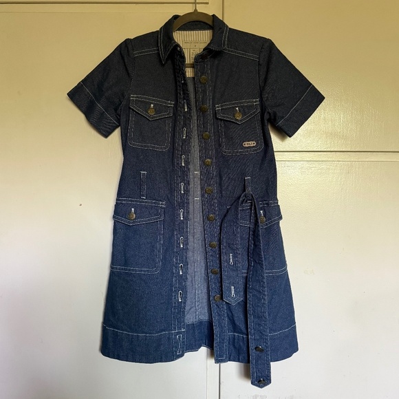 Marc By Marc Jacobs Denim Jean Button Dress with Belt Size 0 - Picture 3 of 11